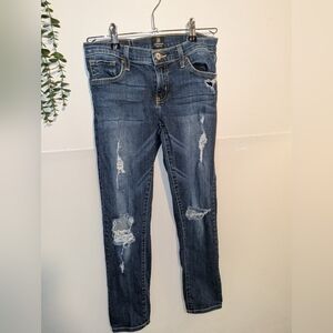 Just Black Skinny Jeans Dark Wash Distressed Size 26